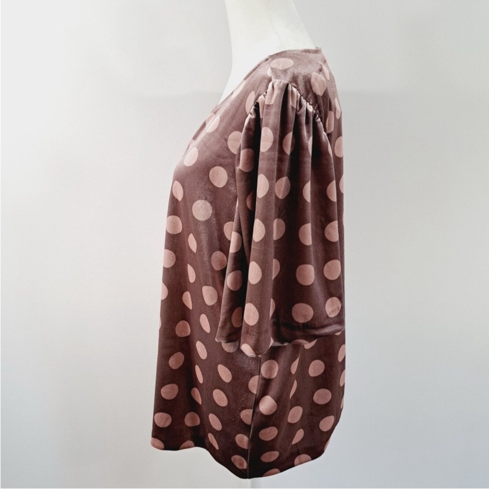 G by Giuliani, XL, Polka D Velvet Top - Mauve - Picture 2 of 8